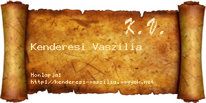 Kenderesi Vaszilia névjegykártya